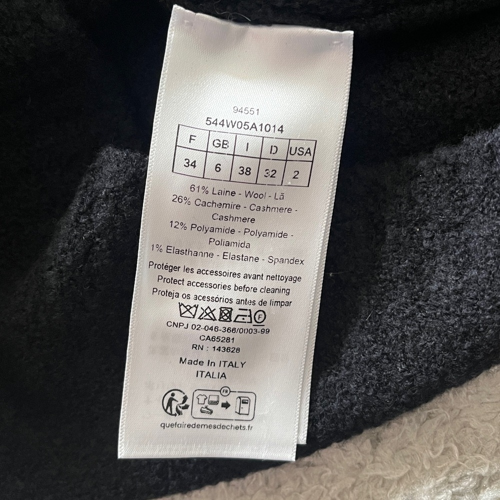Christian Dior size 34 twinset black wool cashmere blend knit cardigan button up - Picture 11 of 16